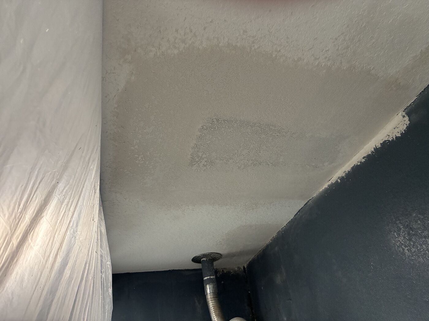 Ceiling drywall patched, textured and painted